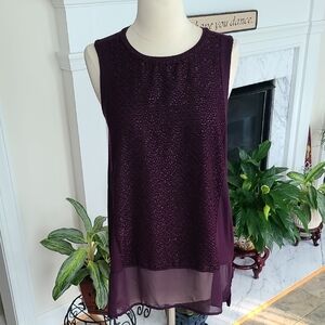 Apt. 9 Sparkly Tank Plum Sz S So Cute & Comfy